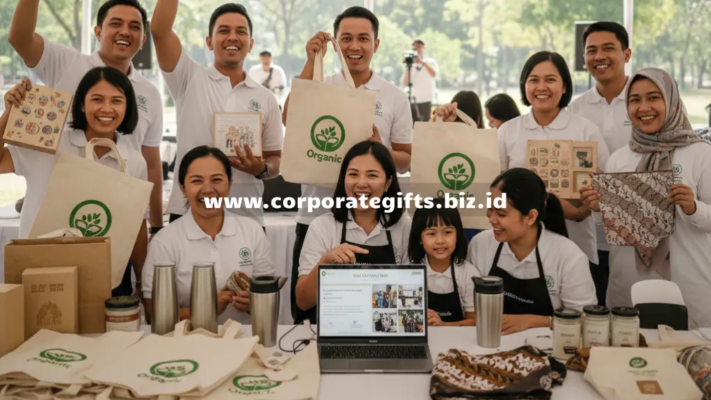 Souvenir family gathering 2025 seperti tumbler ramah lingkungan, totebag handmade, dan puzzle keluarga